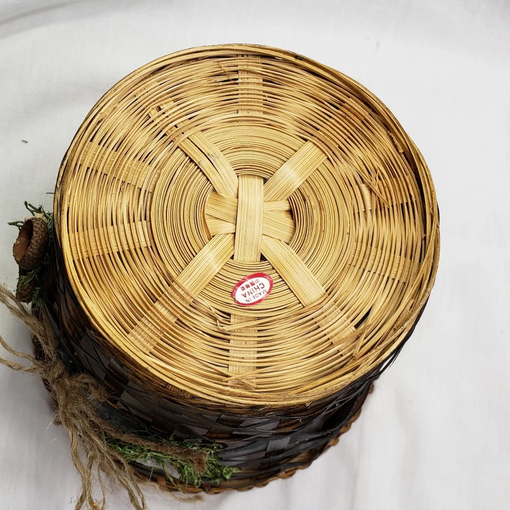 Handmade Woodland Woven Wicker Basket Planter